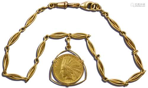 Pièce de 10 dollars, tête d'indien, 1911 en or jau…