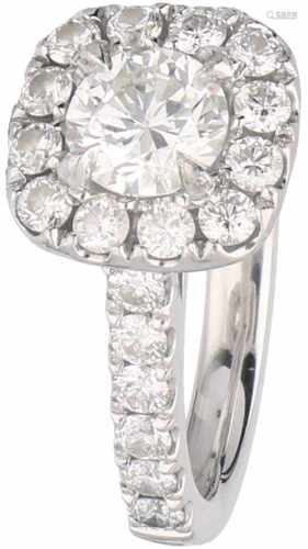 Shoulder ring platinum, ca. 2.00 carat diamond - Pt 950.