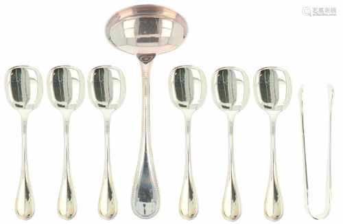(8) Silvered Christofle 'Perles' pieces of flatware.