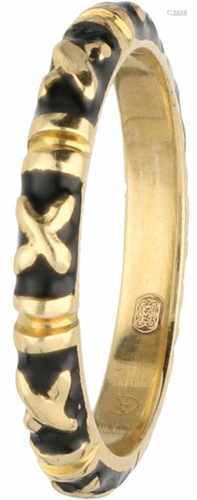 Hidalgo ring yellow gold, zwarte enamel - 18 ct.