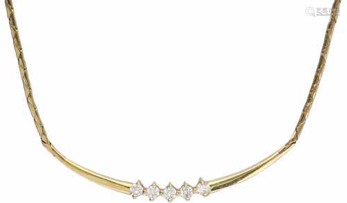 Necklace yellow gold, ca. 0.25 carat diamond - 14 ct.