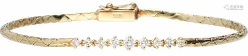 Bracelet yellow gold, ca. 0.15 carat diamond - 14 ct.