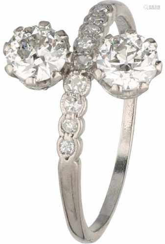 Platinum ring, ca. 1.09 carat diamond - Pt 950.