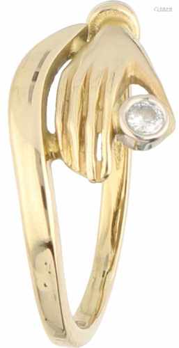 Ring yellow gold, ca. 0.02 carat diamond - 18 ct.