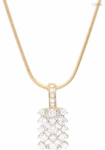 'Brillance' necklace yellow gold, ca. 0.92 carat diamond - 18 ct.