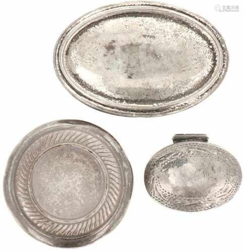 (3) Pieces of silver pill boxes.