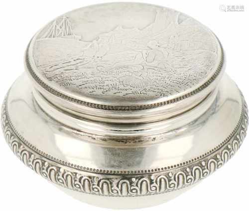 Small silver decorative boxes.