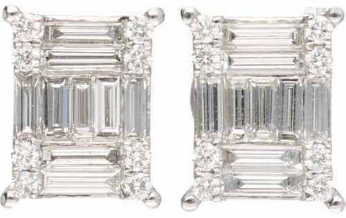 Earrings white gold, ca. 1.56 carat diamond - 18 ct.