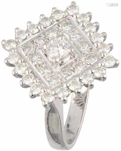 Entourage ring white gold, ca. 0.90 carat diamond - 18 ct.