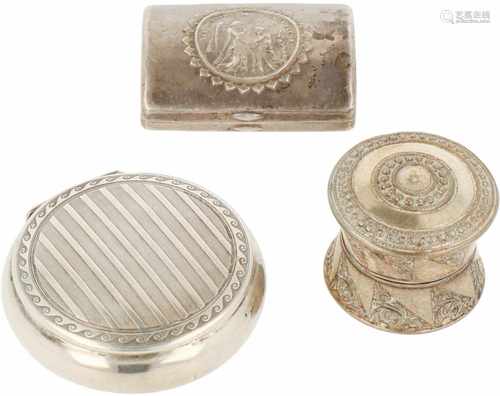 (3) Pieces of silver boxes.