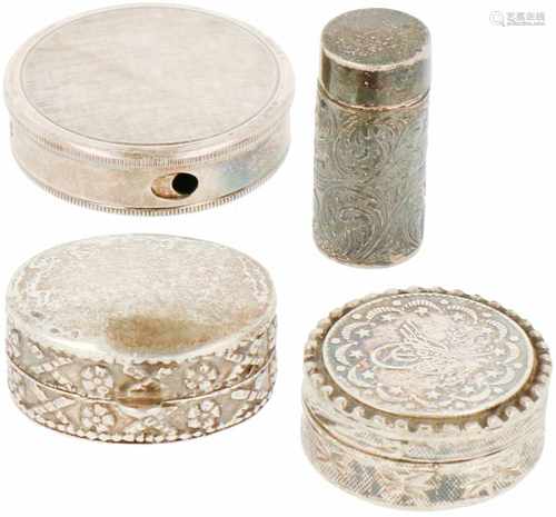 (4) Pieces of silver boxes.