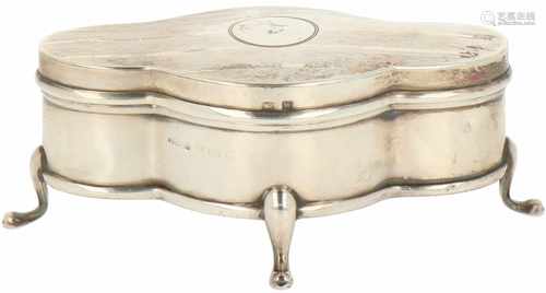 Silver jewellery casket.