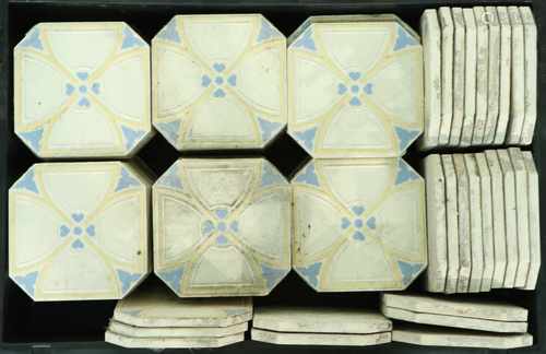 A large amount of polychomed octagonal tiles.