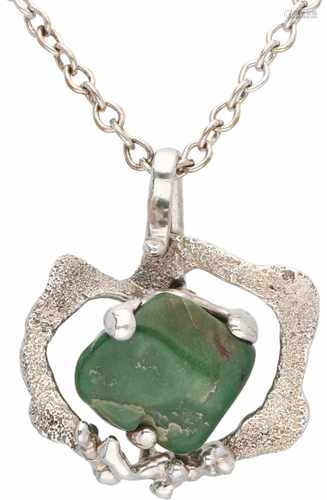 Danish design necklace met pendant silver, aventurine - 925/1000.