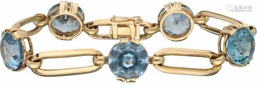 Bracelet yellow gold, aquamarine - 14 ct.