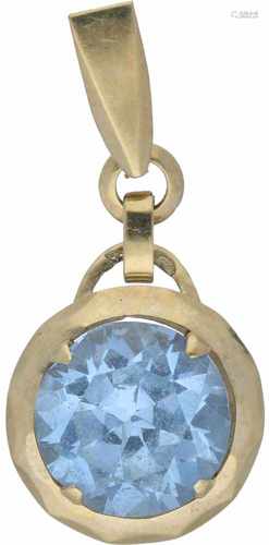 Pendant yellow gold, aquamarine - 14 ct.