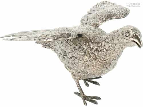 Silver pheasant shaped caster.