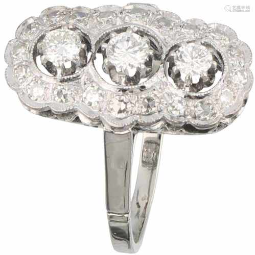 Prinsess ring white gold, ca. 0.48 carat diamond - 14 ct.