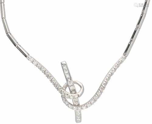 Necklace white gold, ca. 3.08 carat diamond - 18 ct.