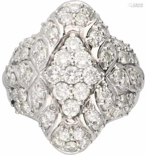 Platinum ring, ca. 2.57 carat diamond - Pt 900.