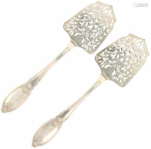 (2) Piece set of silvered goat cheese scoops.