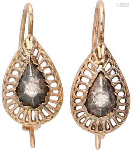 Earrings rosé gold, diamond - 14 ct. and 925/1000.