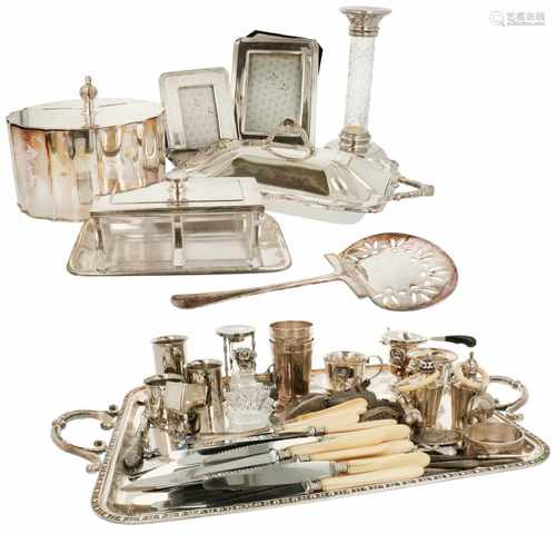 Large lot of various silvered items.