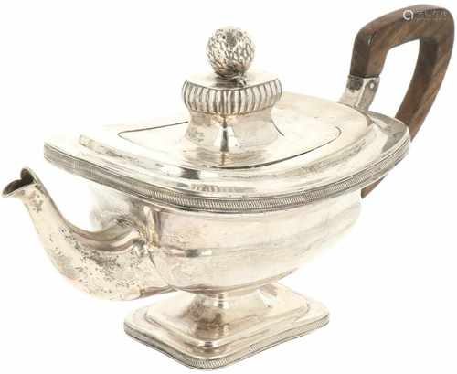 Silver teapot.