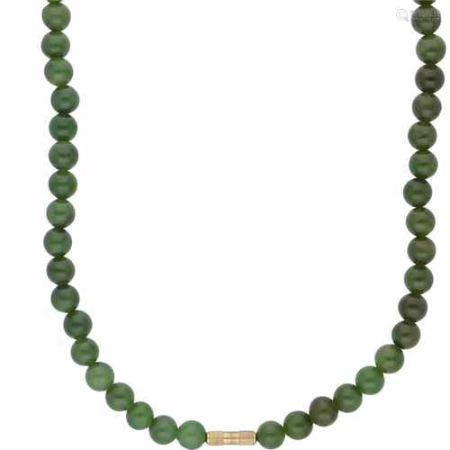 Beaded necklace, jade.