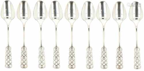 (9) Silver dinner forks 'David Anderson' model 'Ringebu'.