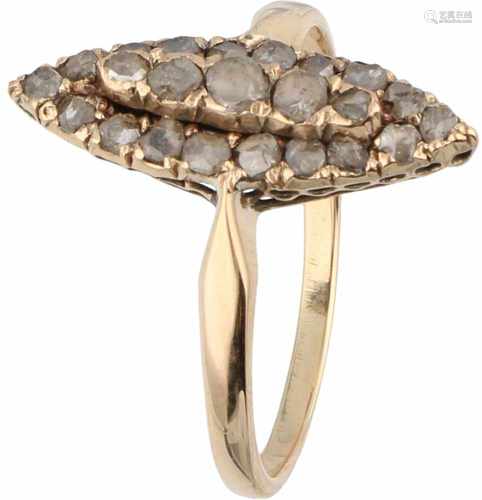 Marquis ring yellow gold, diamond - 14 ct.