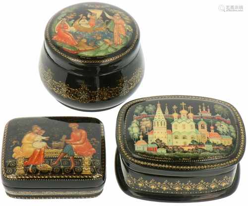 A lot with (3) Russian lacquer boxes