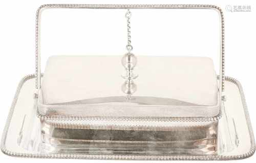 Silver butter dish.