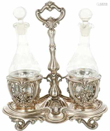 Silver oil and vinegar set.