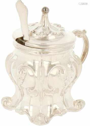 Silver mustard pot.