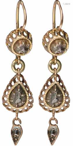 Earrings rosé gold, diamond - 14 ct.