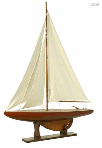 A wooden Pond Yacht. Mid 20th century.