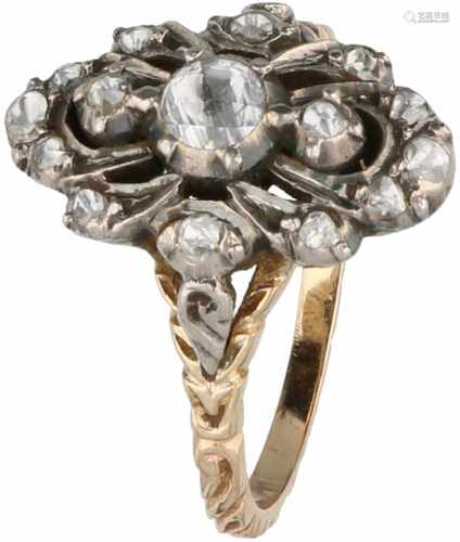 Ring yellow gold, diamond - 14 ct.