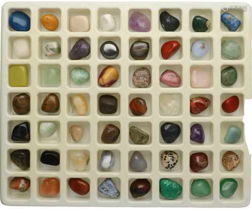 Lot of 56 gems in a box.