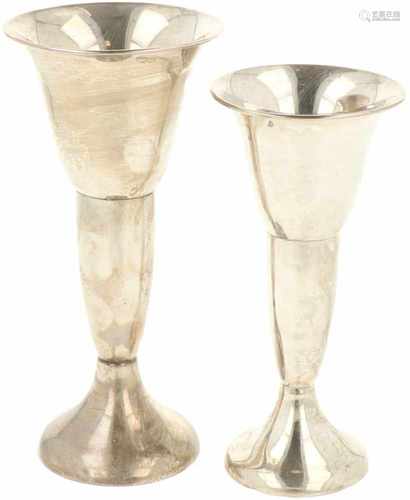 (2) Pieces of silver vases.