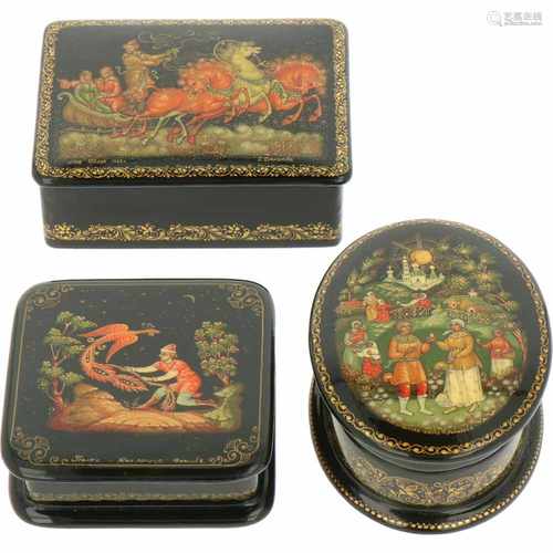 A lot with (3) Russian lacquer boxes