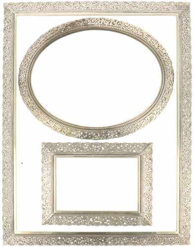 (3) Pieces of silver picture frames.