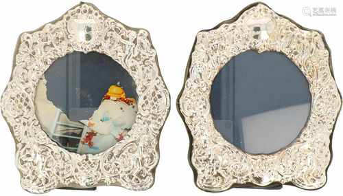 (2) Silver picture frames.