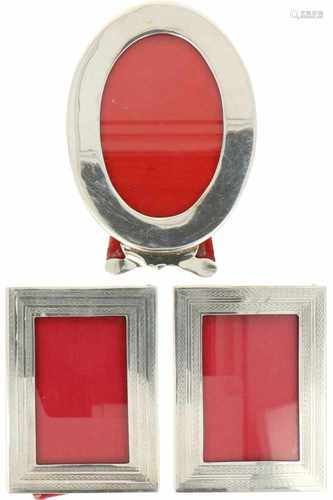 (3) Silver picture frames.