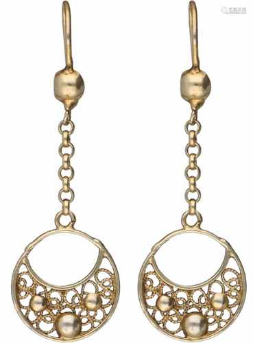 Filigree earrings gold plated - 835/1000.