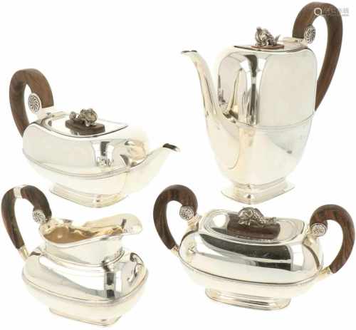 (4) Piece silver tea and coffee set.