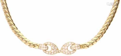 Cartier necklace yellow gold, ca. 0.88 carat diamond - 18 ct.