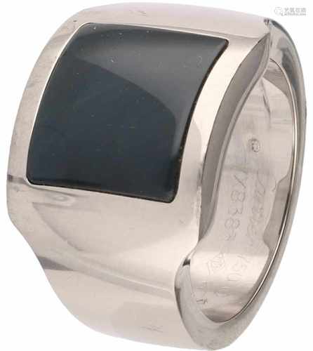 Cartier Santos Dumont Hawk's Eye ring white gold - 18 ct.