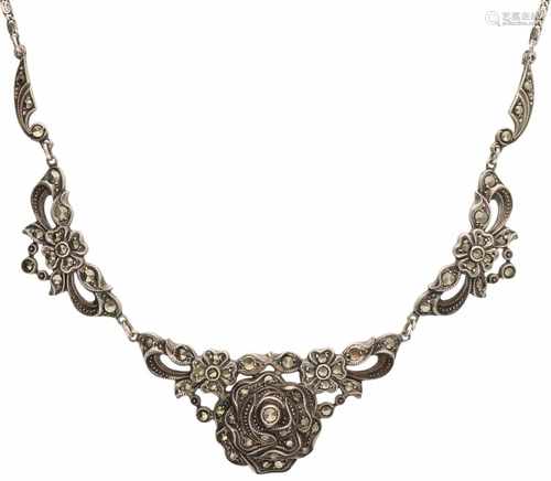 Necklace silver, marcasite - 835/1000.