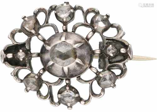 Brooch silver, diamond - 835/1000.